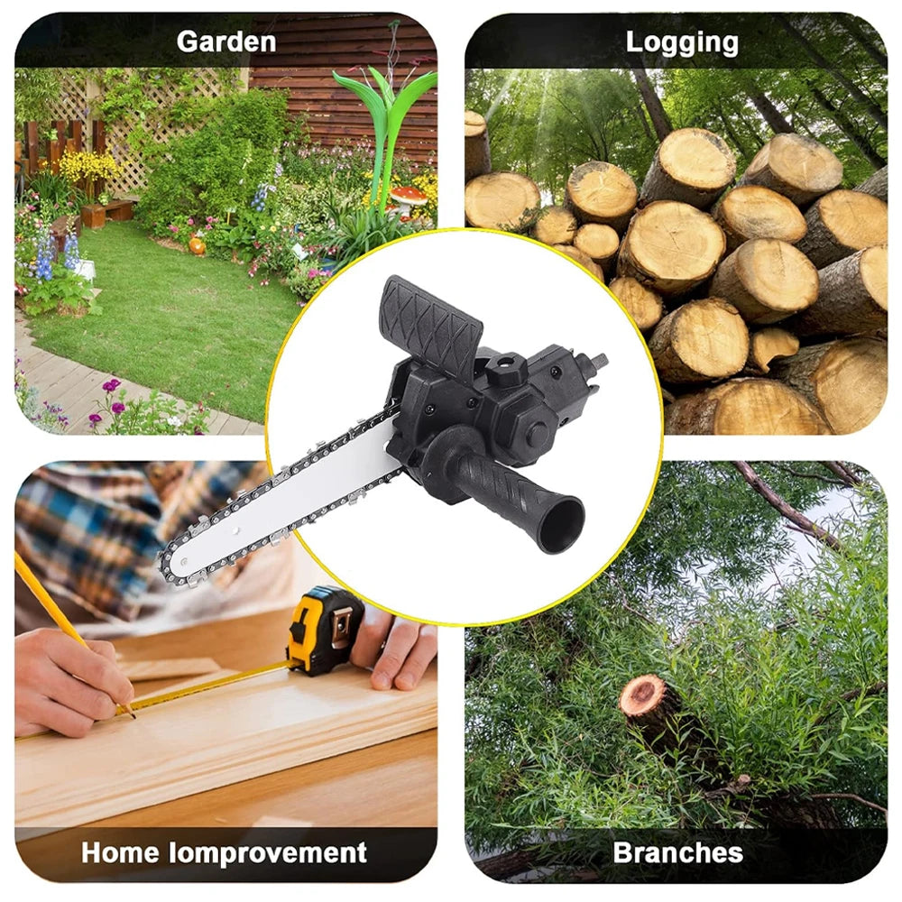 6-Inch Electric Drill to Chainsaw Adapter - Portable Mini Saw Attachment for Woodworking