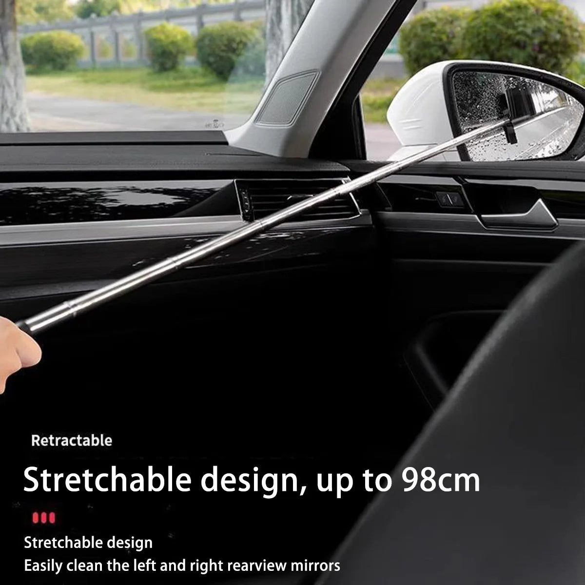 Telescopic Car Rearview Mirror Wiper - Clear View Rain & Fog Cleaner - 5
