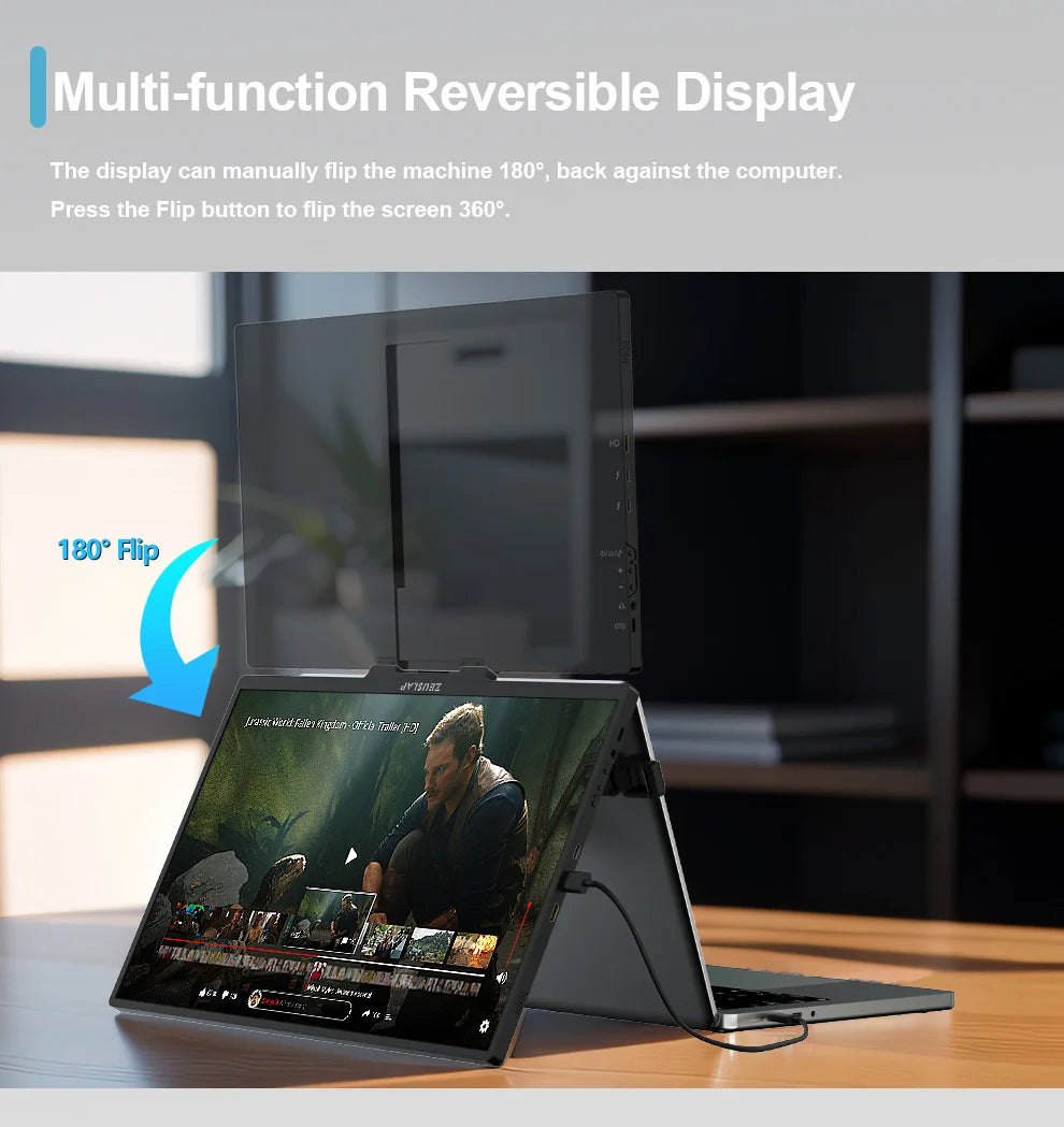 16" QHD Stackable Portable Monitor - Dual Screen Laptop Display 2560x1600