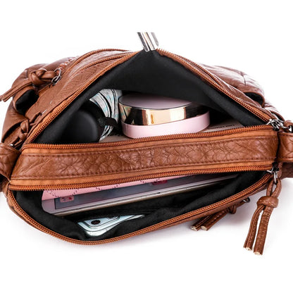 Luxury Vintage Leather Bucket Bag