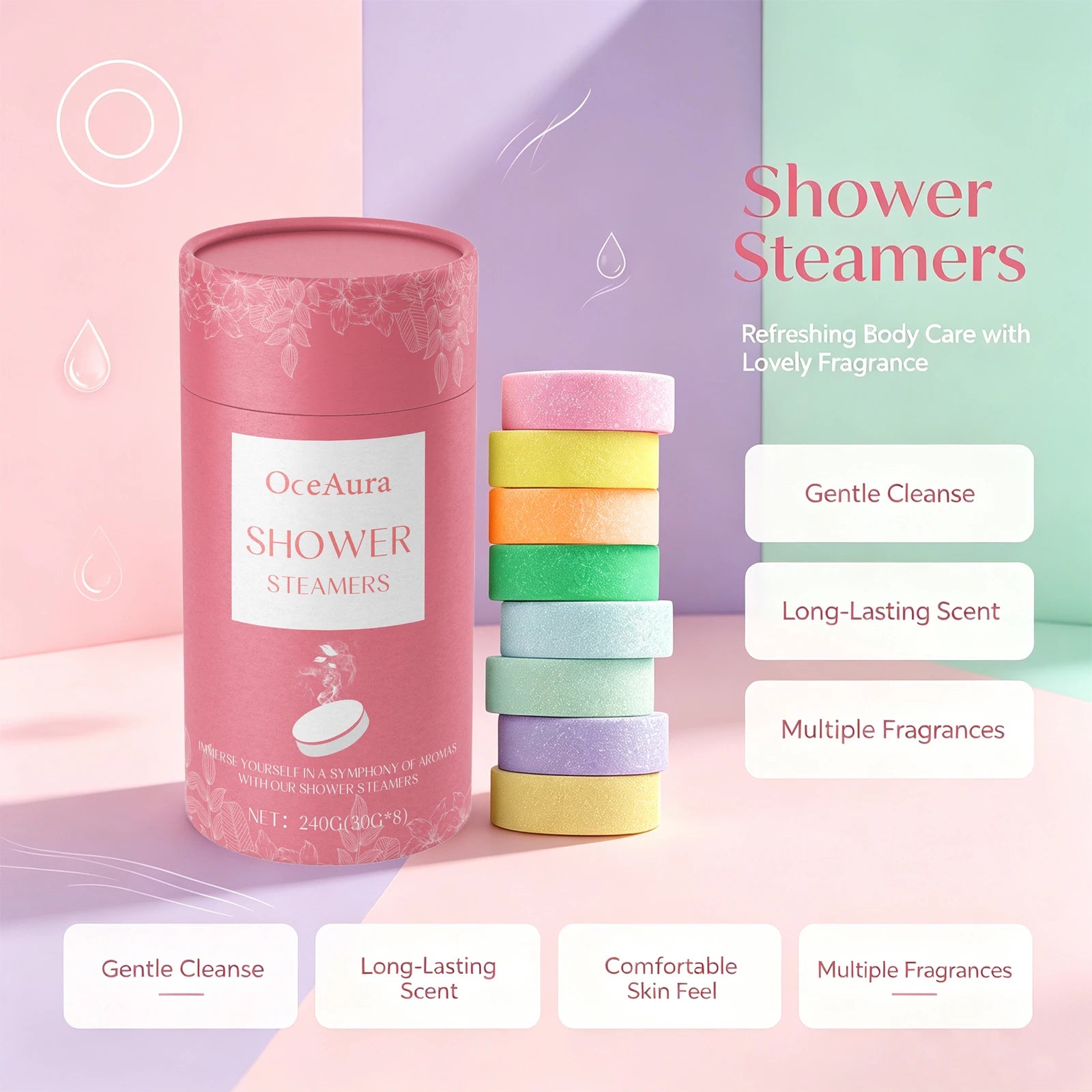 Aromatherapy Shower Steamers Set for Home Spa Relaxation and Stress Relief - 2