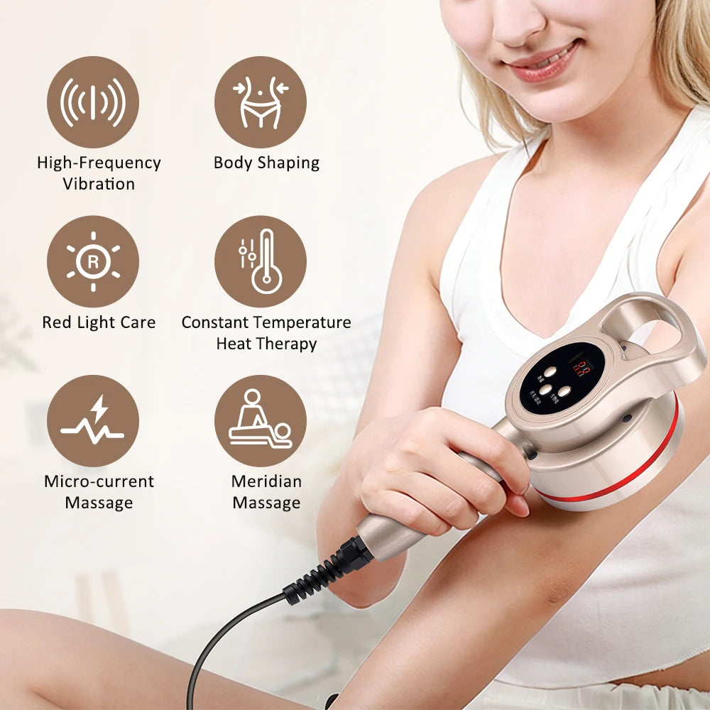 Electric Microcurrent Meridian Brush – Heated Lymphatic & Body Sculpting Massager
