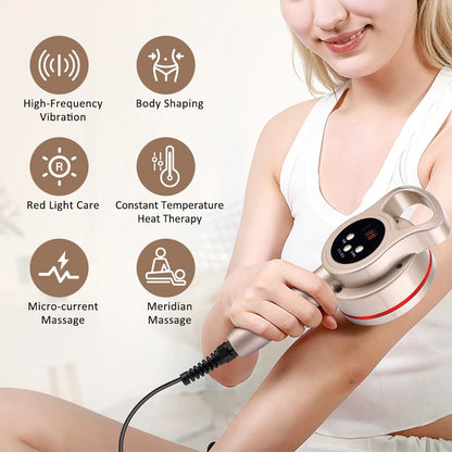 Electric Microcurrent Meridian Brush – Heated Lymphatic & Body Sculpting Massager