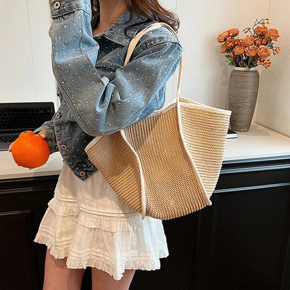 Luxury Bohemian Straw Tote