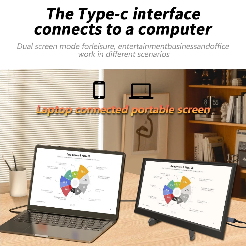 11.6" Portable Gaming Monitor – HD Laptop Display with Type-C & Speakers - 6