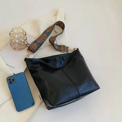 Luxury Vintage Leather Bucket Bag