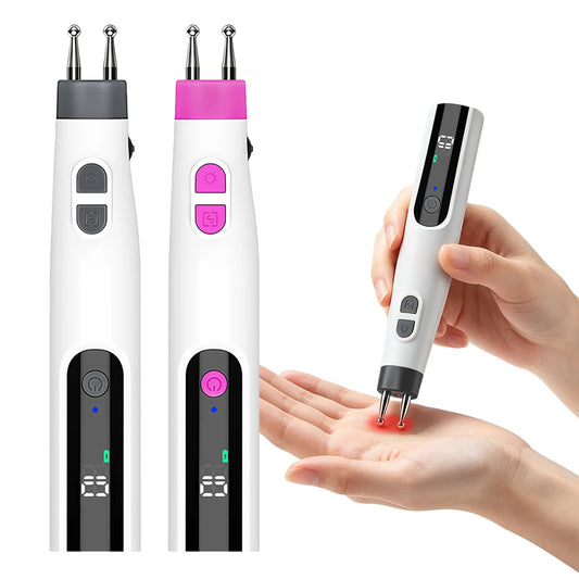 Electric Meridian Massage Pen with LED Light & Heat Therapy for Pain Relief