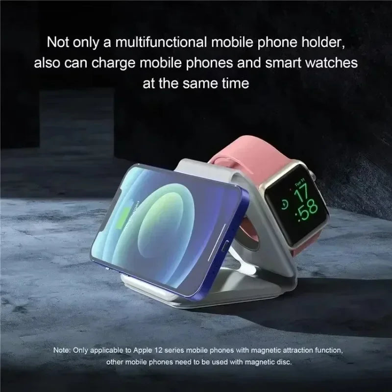 3-in-1 Foldable Magnetic Wireless Charging Station for iPhone & Apple Watch - 2