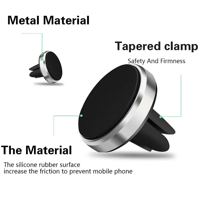 Magnetic Air Vent Car Phone Holder - Universal Hands-Free Mount