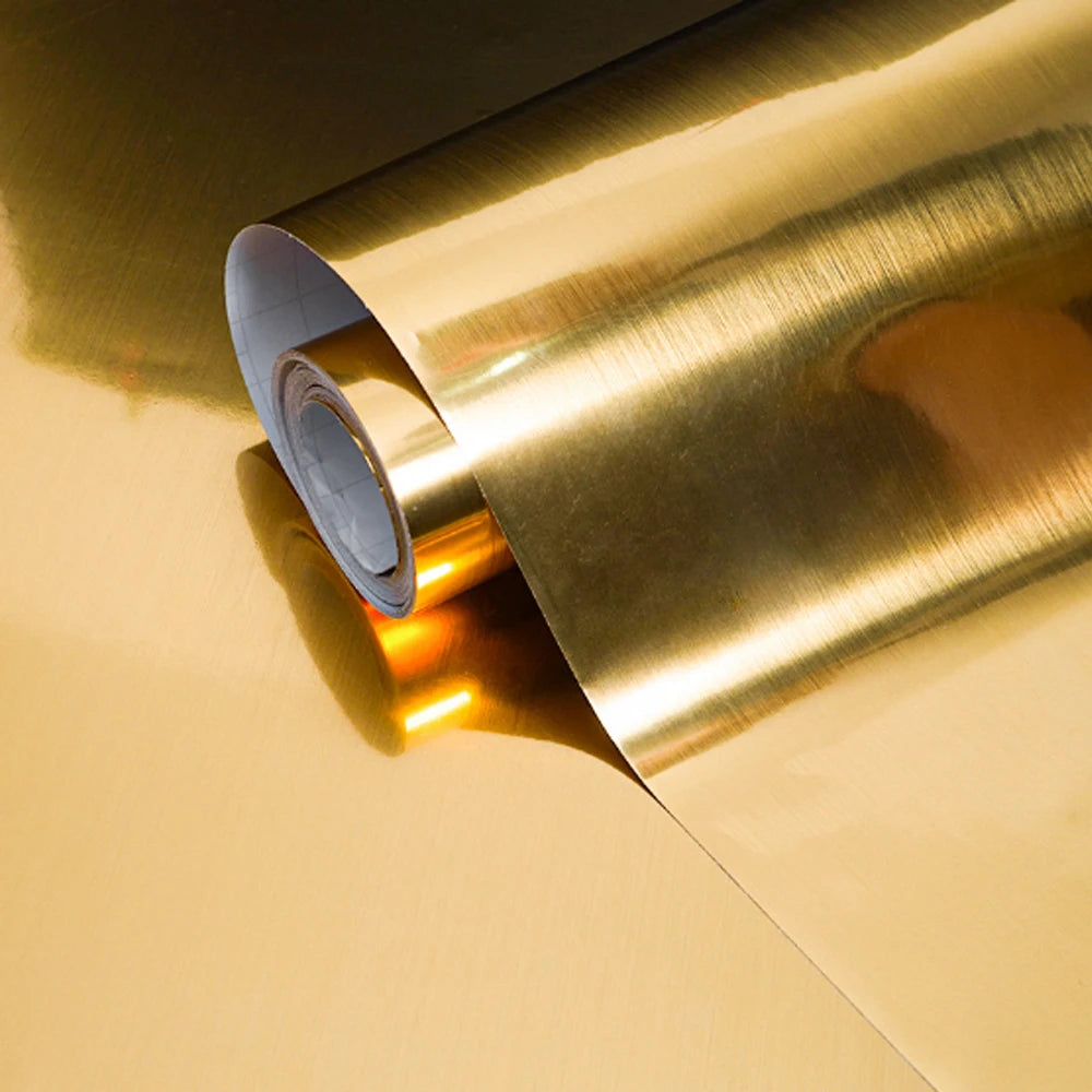 Self-Adhesive Gold Brushed Peel & Stick Wallpaper