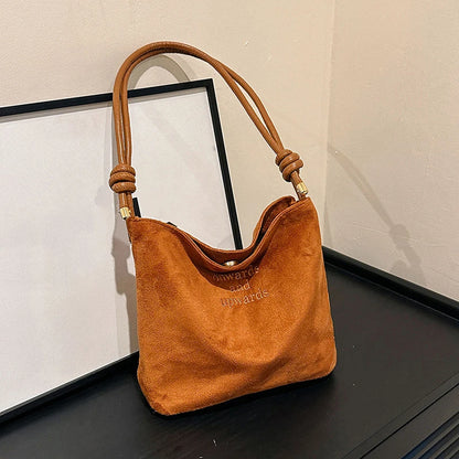Luxury Retro Suede Shoulder Bag