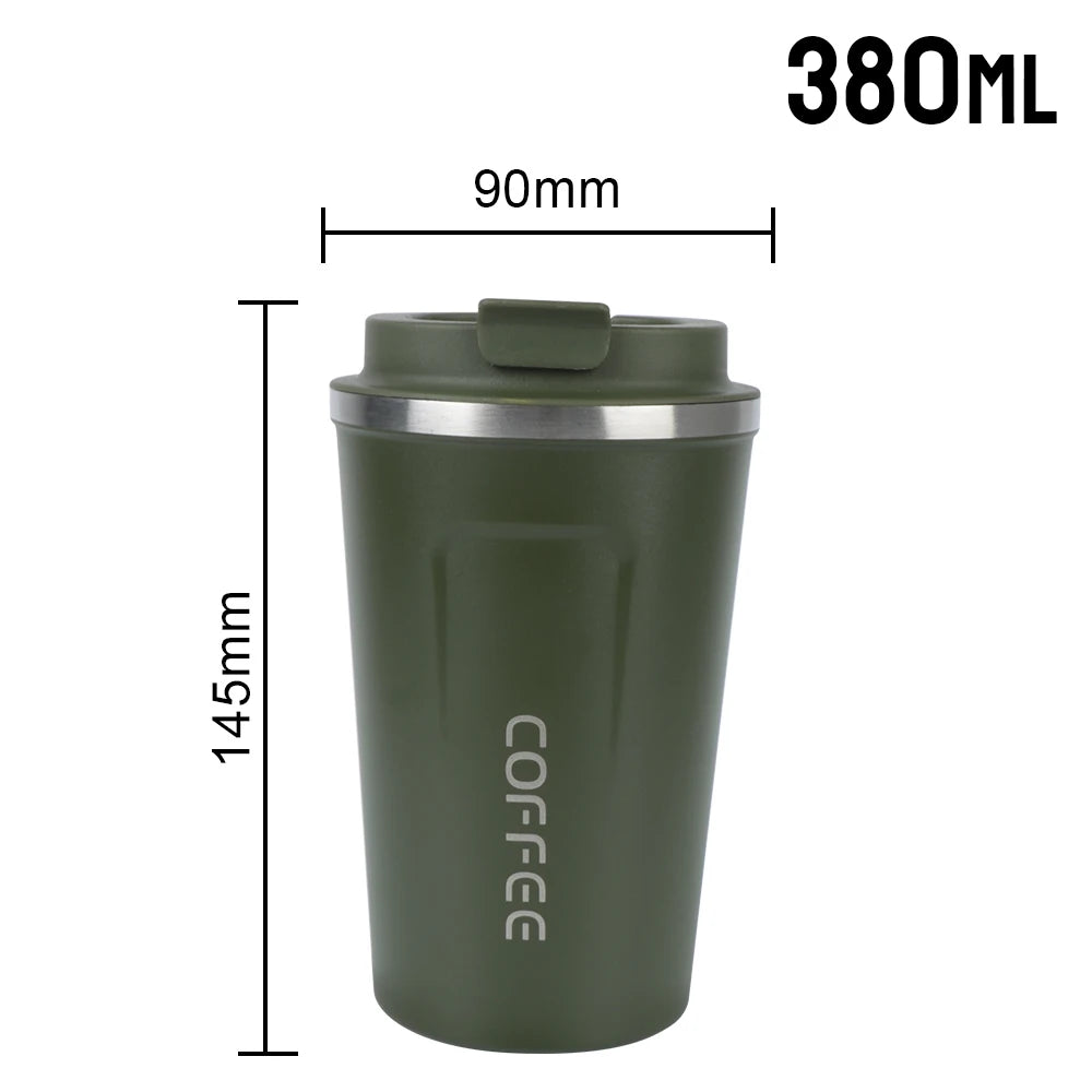 Insulated Stainless Steel Travel Mug - Leak-Proof Coffee Cup 380/510ml - 24