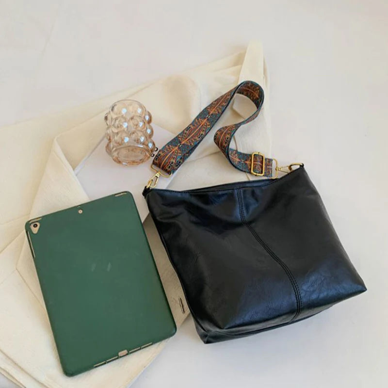 Luxury Vintage Leather Bucket Bag
