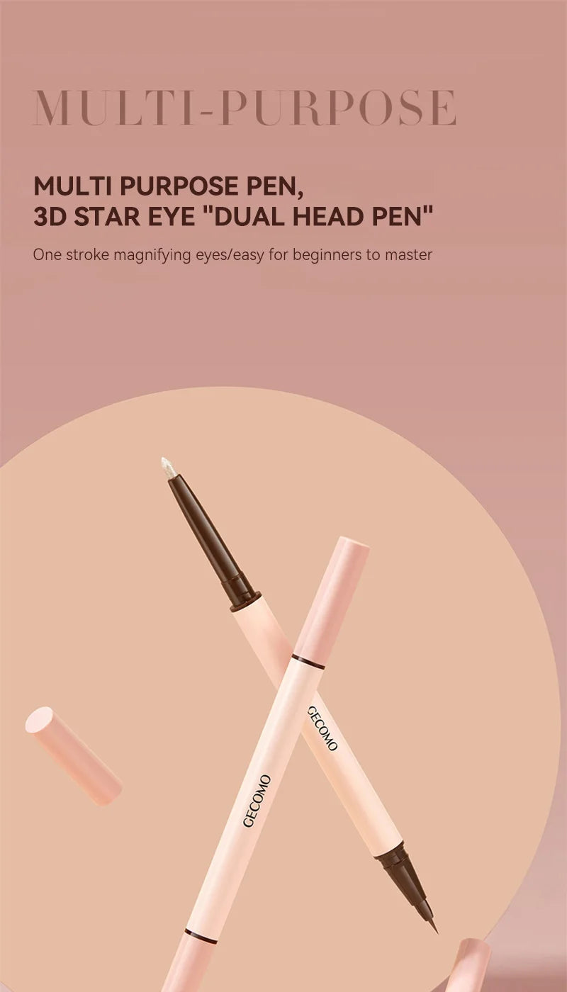 Double-Headed Waterproof Eyeliner & Silkworm Highlighter Pen - 7