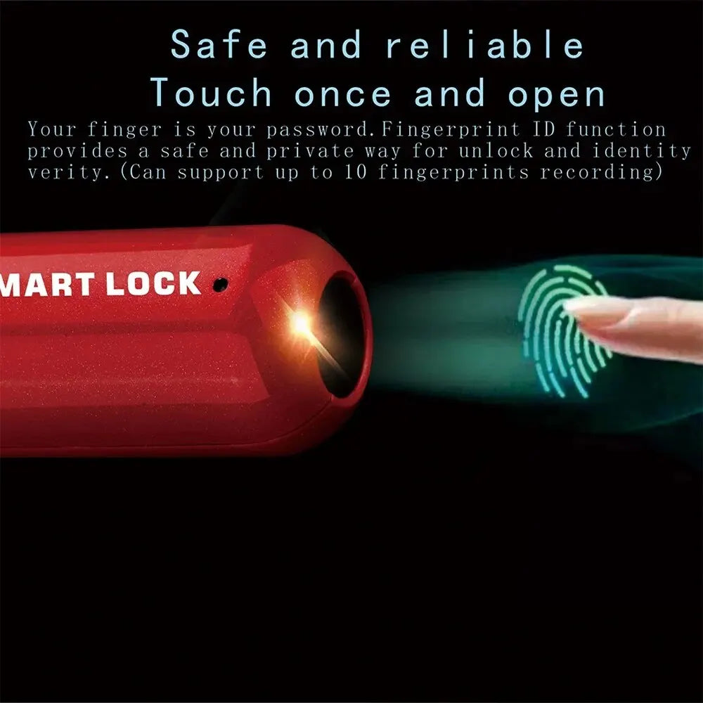 Smart Biometric Fingerprint Padlock Keyless USB Rechargeable Luggage Lock