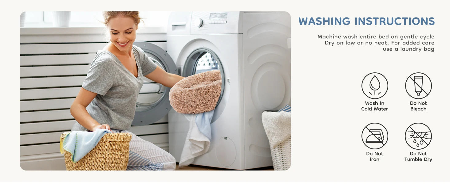 Calming Plush Dog Bed - Ultra-Soft Anti-Slip Washable Pet Bed for Dogs - 10