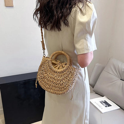 Luxury Woven Half-Moon Bag