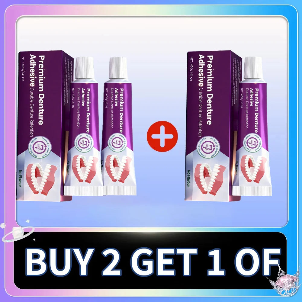 Premium Denture Adhesive Cream - Long-Lasting 96-Hour Hold for Comfortable Fit
