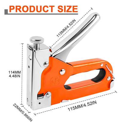 Heavy Duty 4-in-1 Staple Gun Kit - Manual Nail Gun with Remover & 1200 Staples for DIY