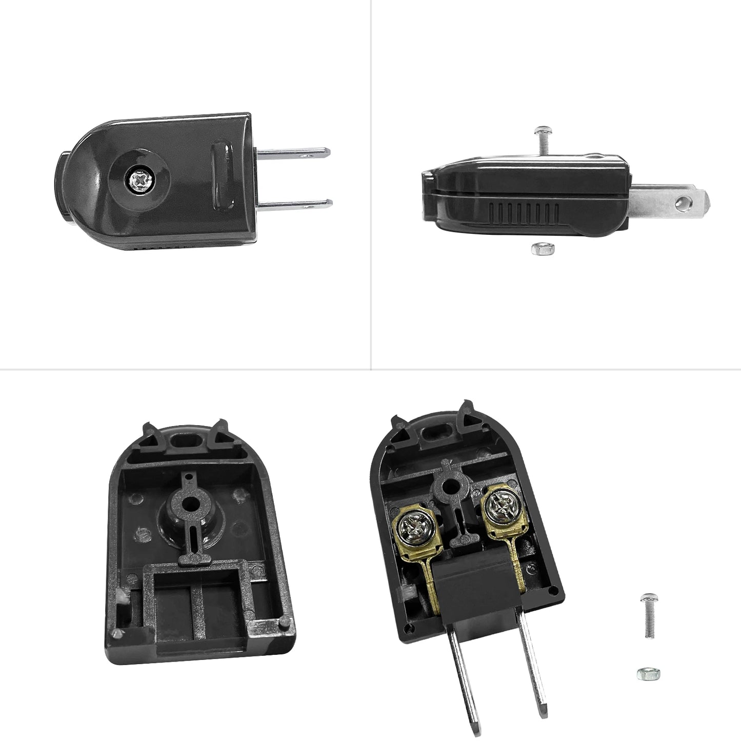 90-Degree Rotating US Power Plug Adapter - Space Saving Swivel Socket