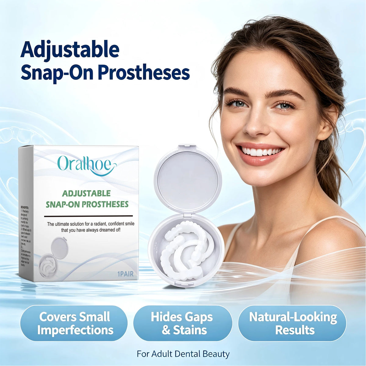 Snap-On Smile Veneers - Instant Dental Makeover for Gaps and Stains