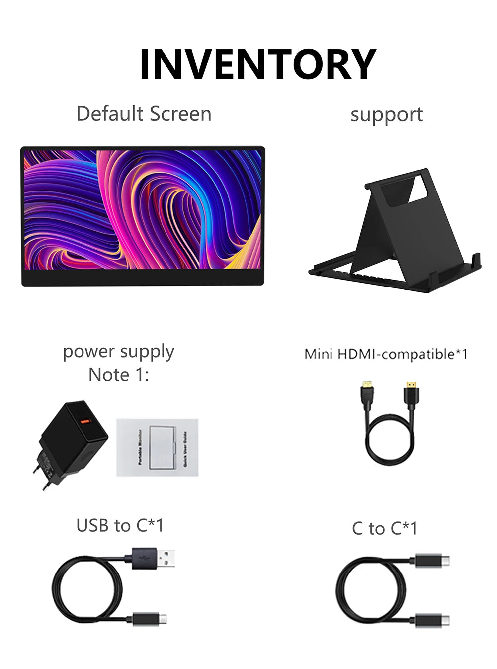 14-Inch Portable Monitor - 60Hz Lightweight Travel Display with Speakers - 15