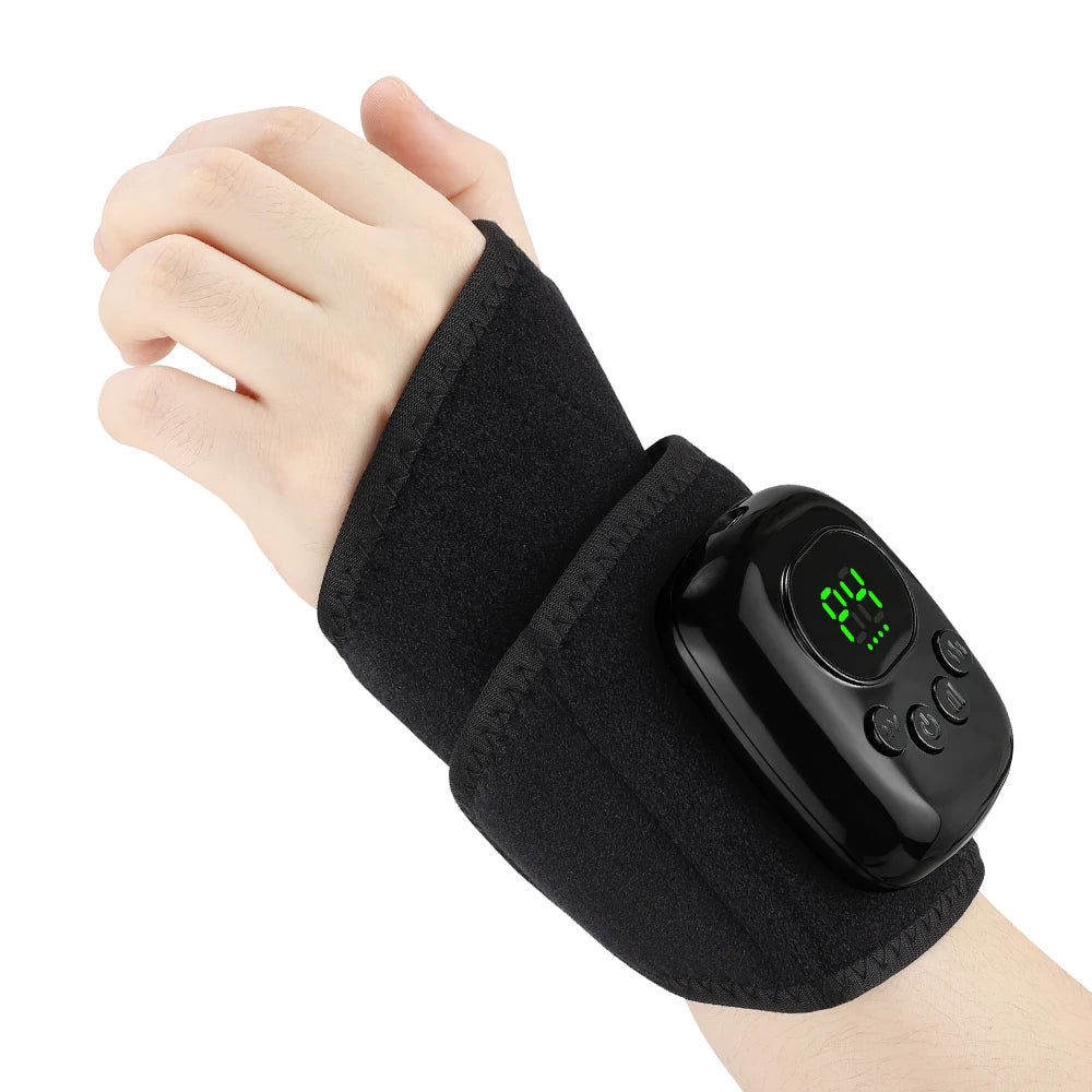 Cordless Air Compression Wrist Massager with Heat Therapy for Pain Relief