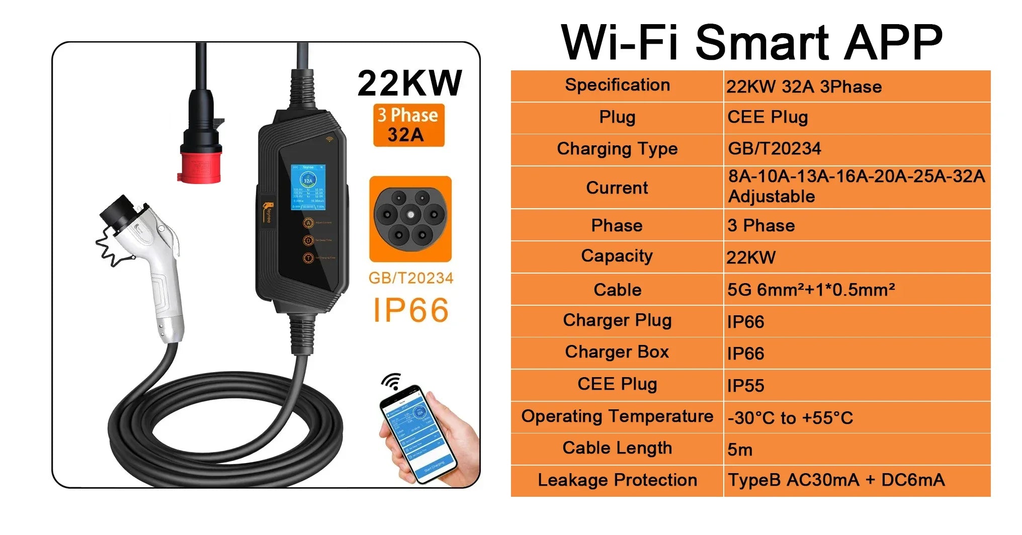 Portable Smart EV Charger - Fast Charging GBT Station with App Control - 11