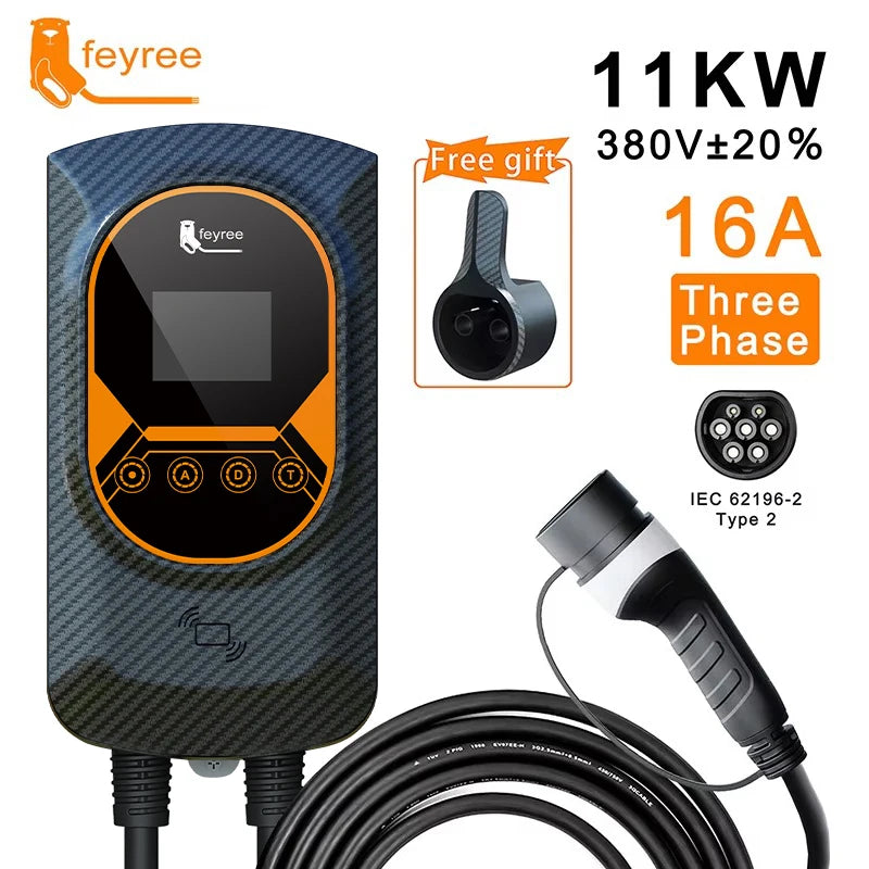Electric Vehicle Wallbox Charger - Adjustable 7.6kW-22kW EV Charging Station - 28