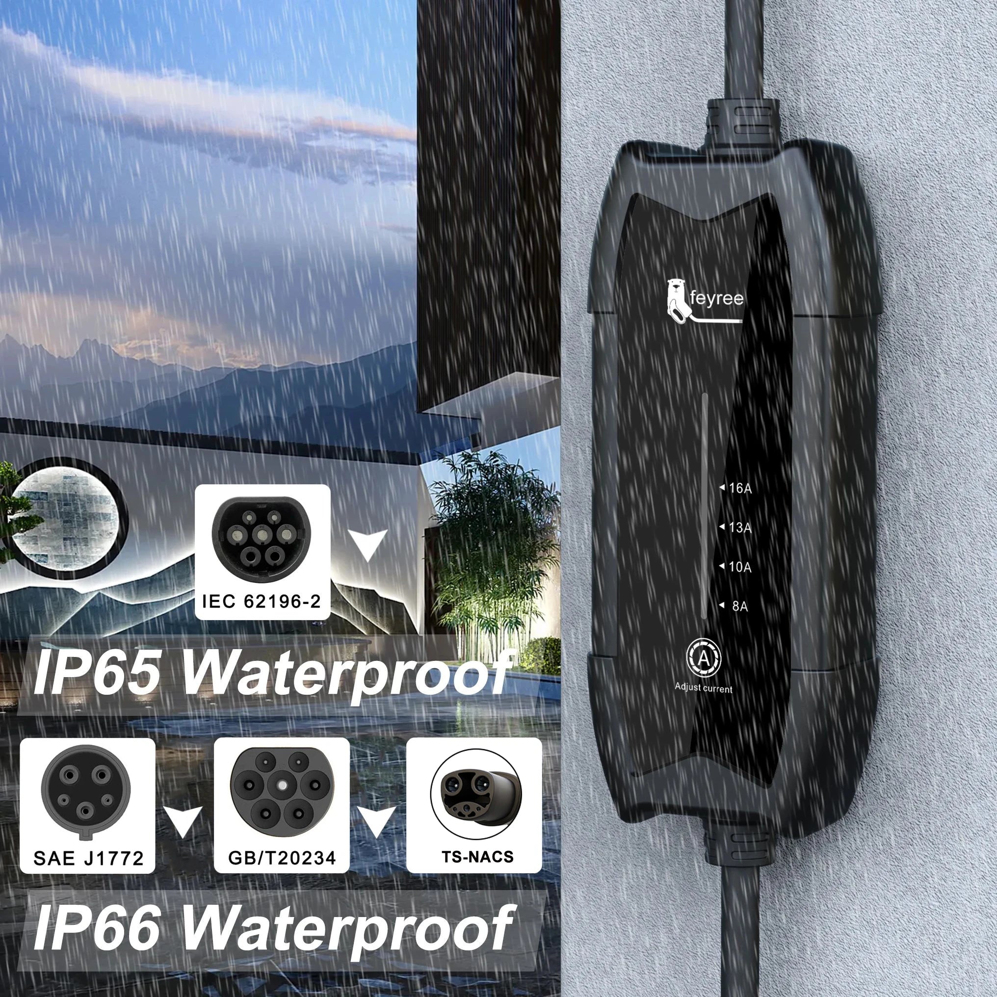 Feyree Portable EV Charger Type 2/1 3.5KW Adjustable Electric Car Charger - 10
