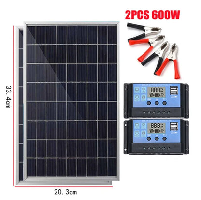 Portable 12V Solar Panel Charger - High Efficiency Outdoor Power Supply