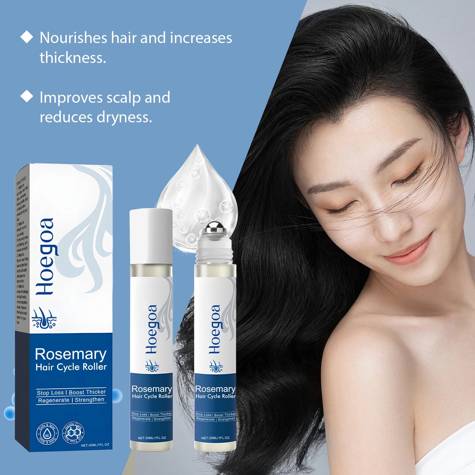 Rosemary Hair Growth Serum Roller for Scalp Stimulation and Damage Repair - 11