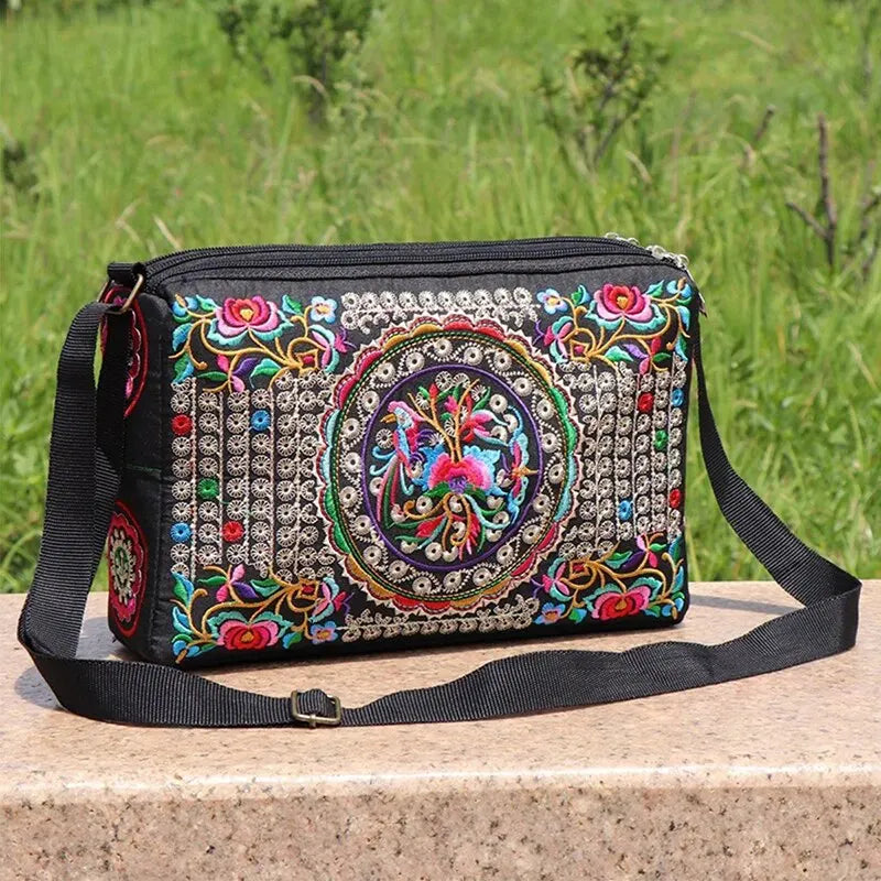 Luxury Floral Nylon Satchel