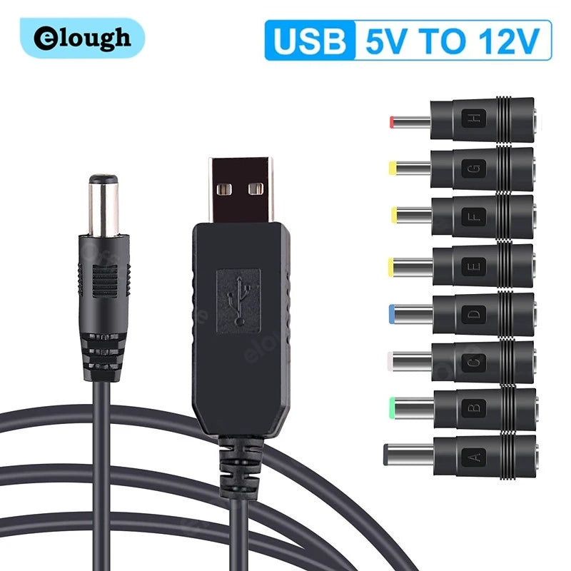 USB to 12V DC Power Boost Cable for WiFi Routers, Modems & Fans - 1