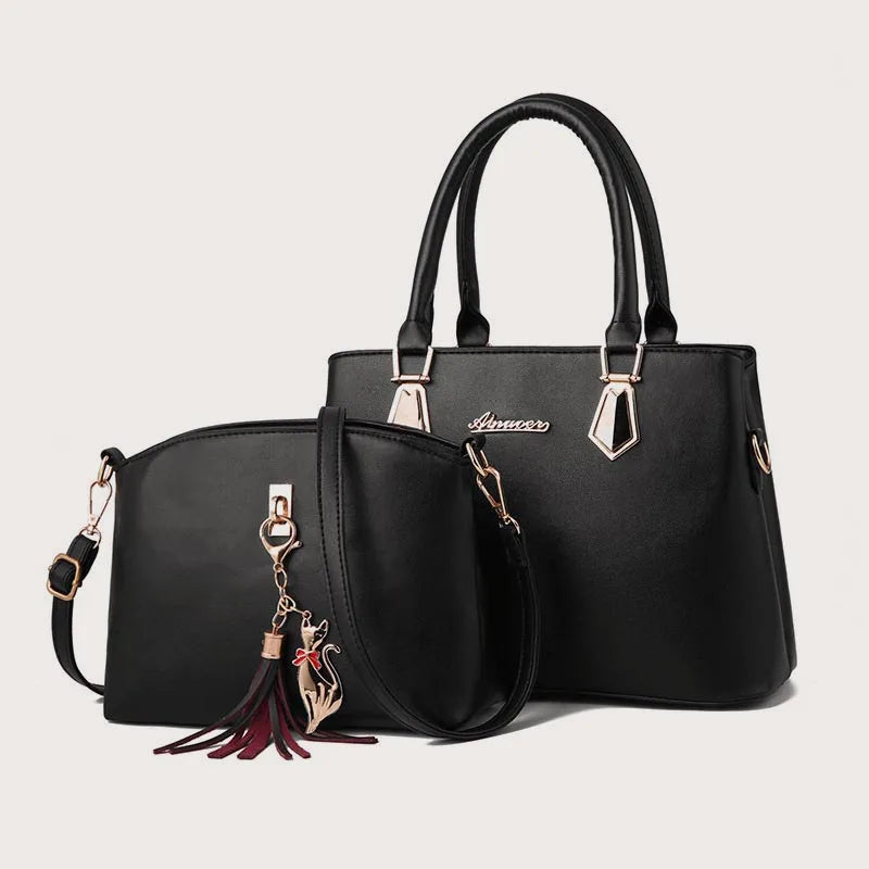 Luxury 2-Piece Leather Tote Set