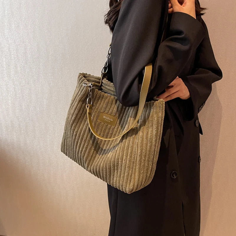 Luxury Casual Corduroy Tote