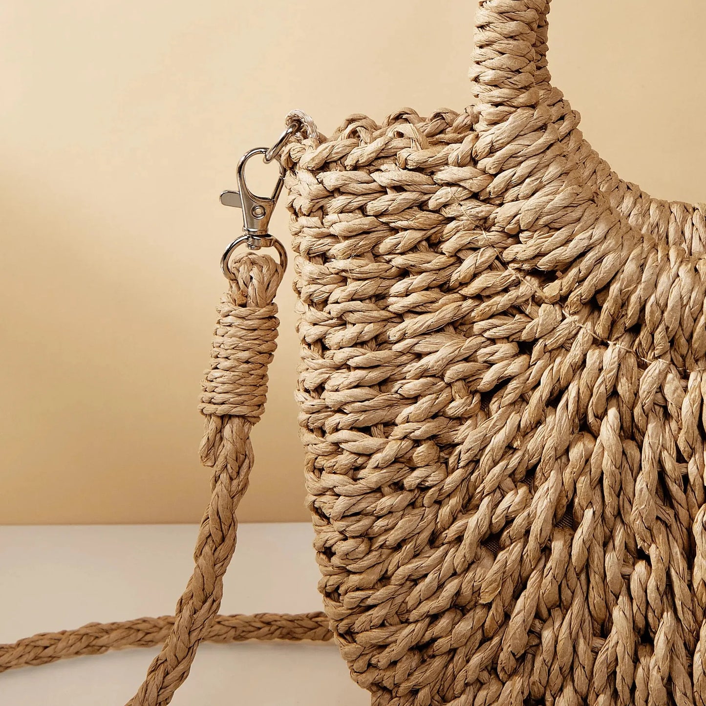Luxury Half-Moon Straw Bag