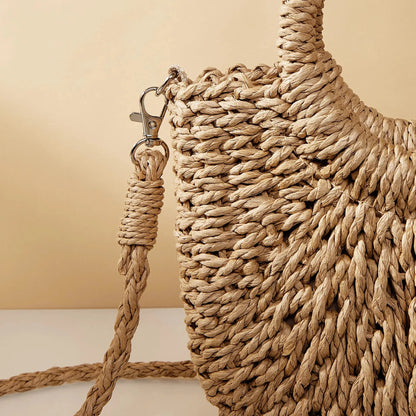 Luxury Half-Moon Straw Bag