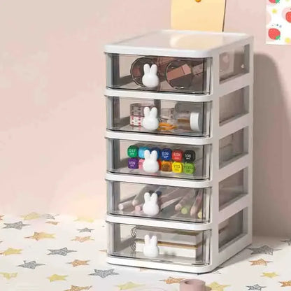 2-5 Tier Clear Desktop Drawer Organizer for Desk & Vanity