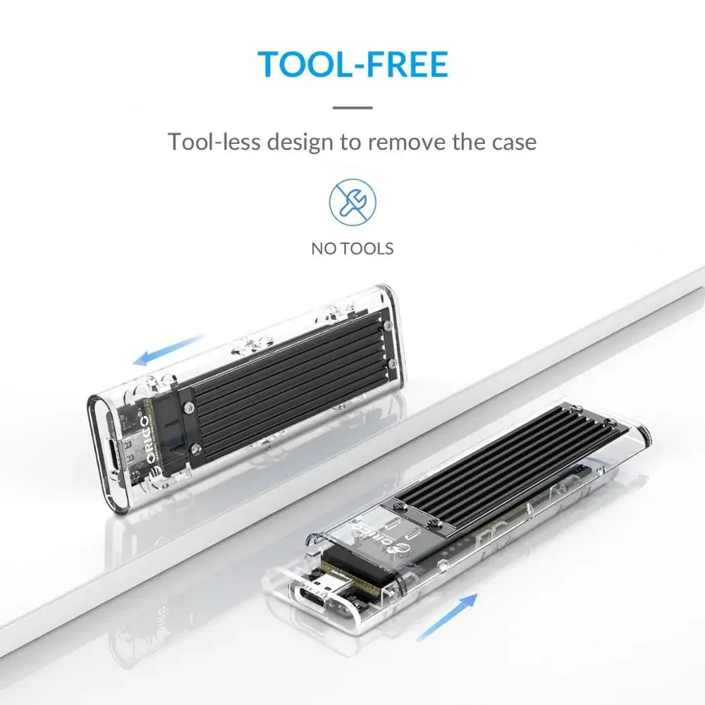 Orico M.2 NVMe SATA SSD Enclosure - 10Gbps Portable USB-C Adapter for 4TB - 4