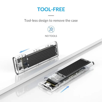 Orico M.2 NVMe SATA SSD Enclosure - 10Gbps Portable USB-C Adapter for 4TB