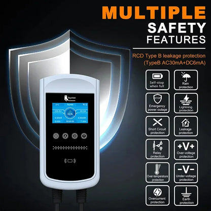 Smart EV Charging Station: Type 2 Wallbox with WiFi, App & LED Display