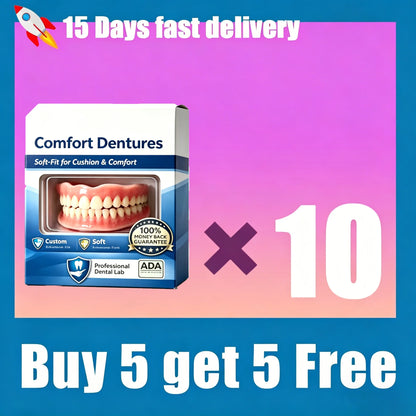 Flexible Silicone Denture Set – Realistic Upper & Lower Fake Teeth for Natural Smile