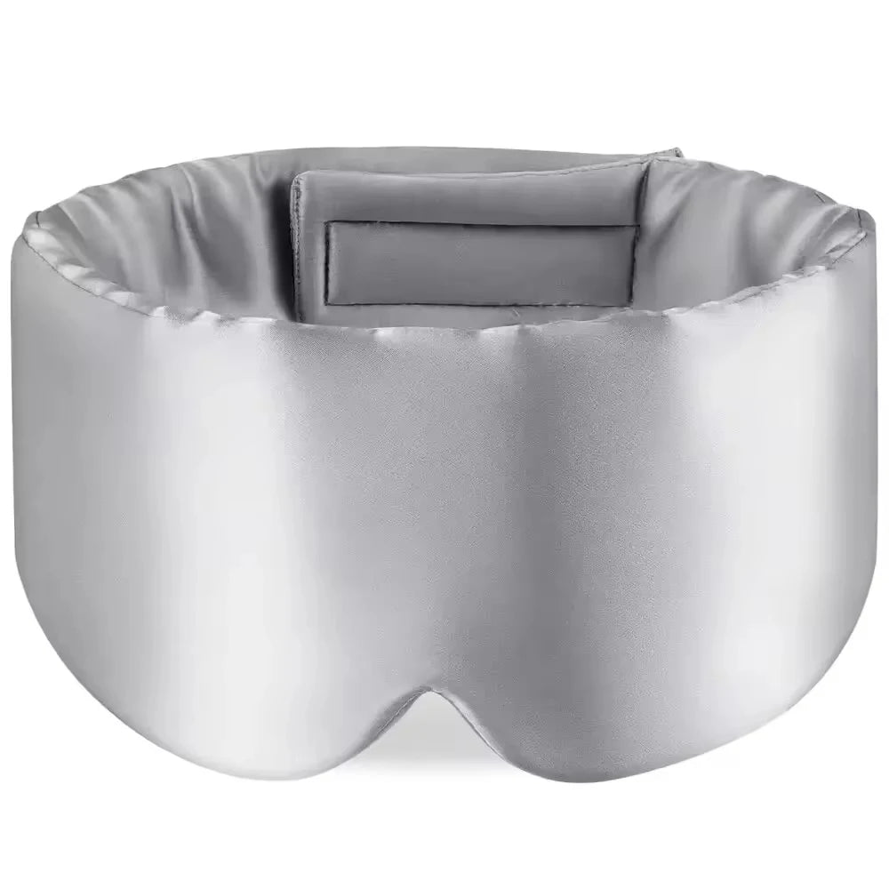 Soft Mulberry Silk Sleep Mask - Pressureless Blackout Eye Mask for Travel