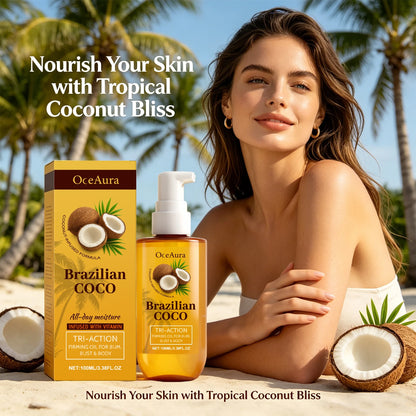 Coconut Brazilian Firming Body Oil - Hydrating & Tightening Skin Care Treatment