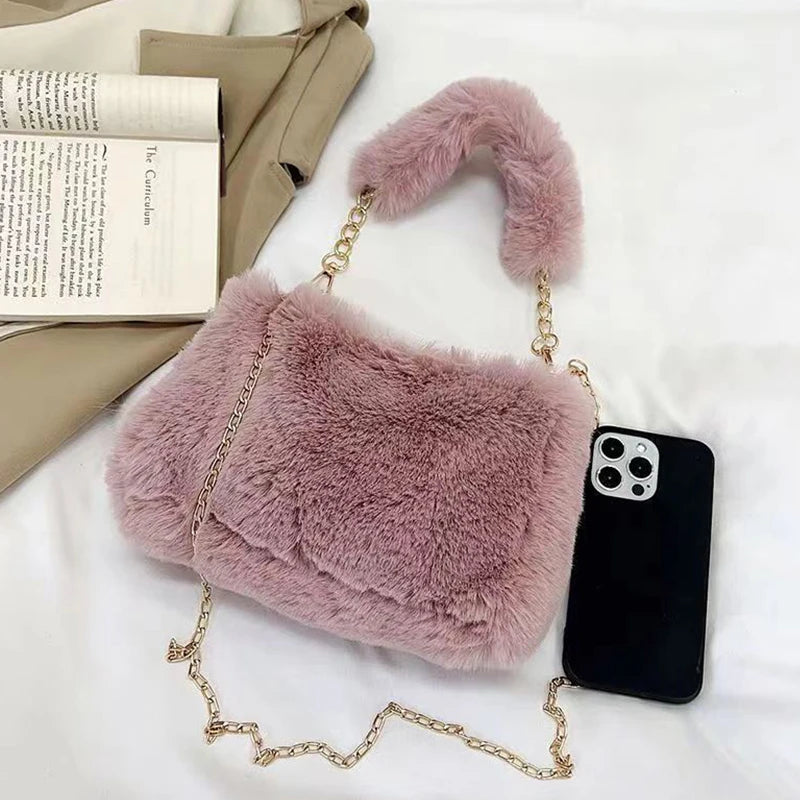 Luxury Plush Chain Crossbody