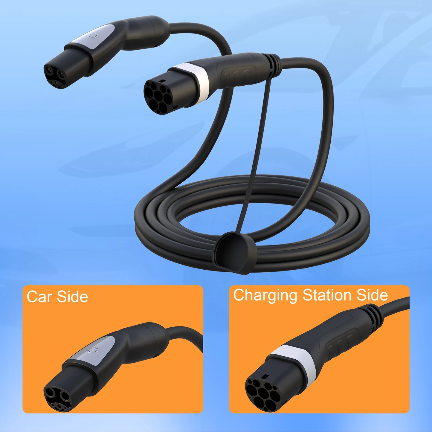 7KW Type 2 to Tesla NACS EV Charging Cable 5M for Model 3 Y X S