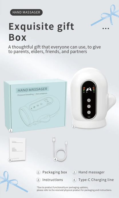 Electric Hand Massager with Air Compression, Heat Therapy & UV Sterilization