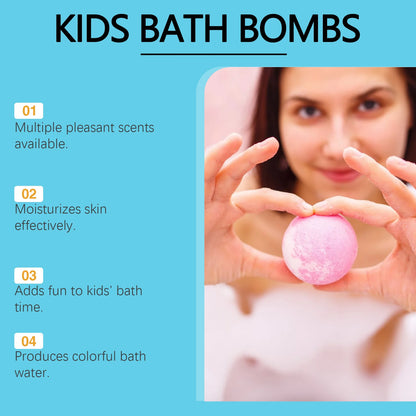 Kids Fun Fizzy Bath Bomb Set - Gentle Moisturizing Bubble Bath for Boys and Girls