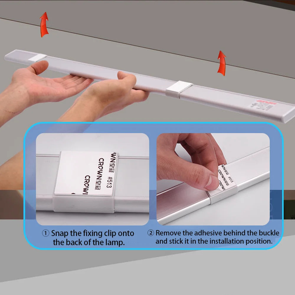 Ultra-Thin Motion Sensor Cabinet Light - Rechargeable Dimmable LED Under Counter Lighting